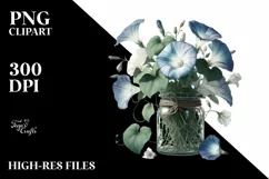 Detailed Jar Morning Glory White Background Product Image 3