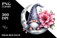 Gnome with Azalea Floral PNG Product Image 2