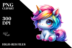 Cute Unicorn with Cool Haircut PNG Product Image 2
