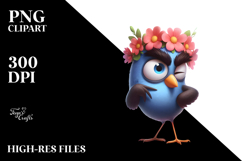 Bird with Flower Crown PNG Product Image 2