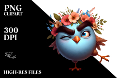 Bird with Flower Crown PNG Product Image 2