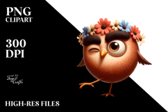Bird with Flower Crown PNG Product Image 2