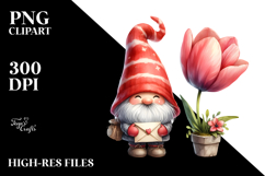 Gnome with Tulip PNG Product Image 2