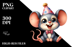 Funny Baby Mouse Party Hat Clipart Product Image 2