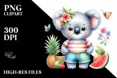 Colorful Baby Koala Dressed for Summer Clipart Product Image 3