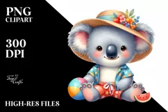 Colorful Cute Baby Koala for Summer PNG Product Image 1