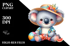Colorful Cute Baby Koala for Summer PNG Product Image 2