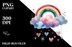 Digital Painting of Boho Cloud with Hearts Product Image 2