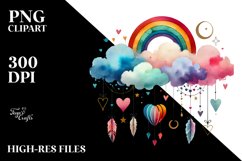 Digital Painting of Boho Cloud with Hearts Product Image 2