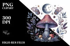 Mystical Mushroom | Celestial | Magic Mushrooms PNG |Tarot Product Image 7