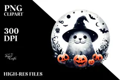 Halloween Seal, Watercolor PNG Product Image 2