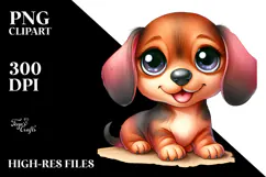 Happy Baby Dachshund PNG Product Image 2