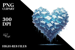 Digital Painting Heart Made of Ice, PNG Product Image 2