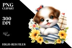 Small Sitting Puppy Sailor Clipart Product Image 1
