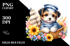 Colorful Smiling Baby Puppy | Sailor Clipart Product Image 2