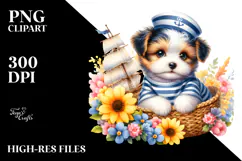 Colorful Smiling Baby Puppy | Sailor Clipart Product Image 2