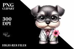 Baby Miniature Schnauzer White Background Clipart Product Image 3