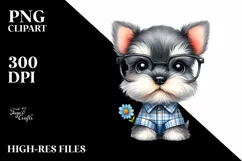 Baby Miniature Schnauzer White Background Clipart Product Image 3
