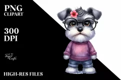 Baby Miniature Schnauzer White Background Clipart Product Image 1