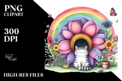 Illustration CAT House Rainbow | Clipart Product Image 2
