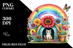 Illustration CAT House Rainbow | Clipart Product Image 2