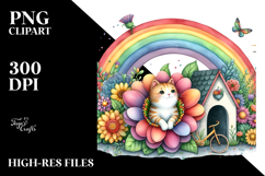 Illustration CAT House Rainbow | Clipart Product Image 2