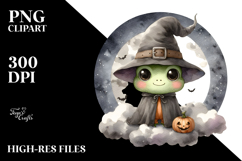 Cute Baby Frog Dressed for Halloween PNG Product Image 2