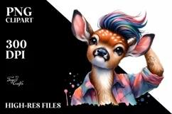Goofy Baby Deer Posing PNG Product Image 3