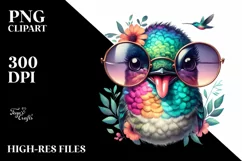 Funny Cute Hummingbird Portait Clipart Product Image 3