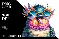 Funny Cute Hummingbird Portait Clipart Product Image 3