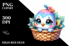 Colorful Baby Peacock in Poket | Clipart Product Image 1