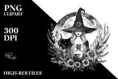 Gothic Witch with Magic Potion PNG Product Image 2