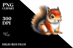 Colorful Watercolor Baby Squirrel Book | Sublimation | Product Image 1