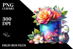Vibrant Colorful Watercolor Can with Gardenia Product Image 3