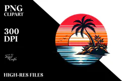 Retro Tropical Island Sunset, 20 oz Tumbler Product Image 2