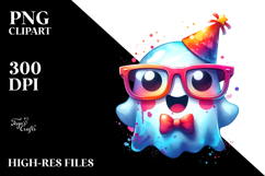 Chibi-Style Ghost with Party Hat, PNG Product Image 2