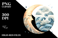 Whimsical Moon, Very Simple, PNG Product Image 2