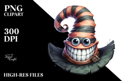 Funny Halloween Hat Smile | Watercolor Clipart Product Image 2