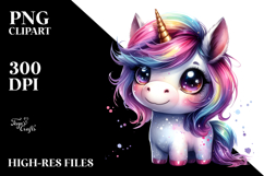 Cute Unicorn with Cool Haircut PNG Product Image 2
