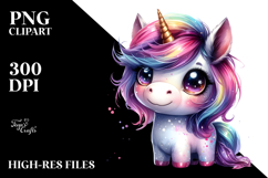 Cute Baby Unicorn Playing PNG Product Image 2