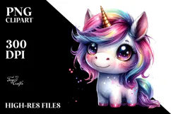 Cute Baby Unicorn Playing PNG Product Image 2