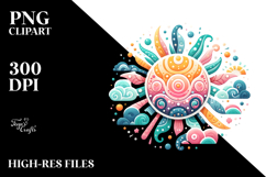 Whimsical Pastel Sun | Clipart Product Image 2