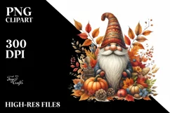 Detailed Autumn Gnome, Transparent PNG Product Image 1