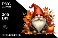 Detailed Autumn Gnome PNG Product Image 1