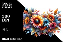 Abstract Colorfull Frame Sunflower | Clipart Product Image 1