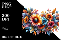Abstract Colorfull Frame Sunflower | Clipart Product Image 2