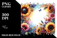 Abstract Colorfull Frame Sunflower | Clipart Product Image 3