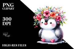 Cute Penguin with Flower Crown, 20 oz Tumbler Product Image 2