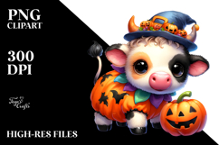 Cute Baby Halloween Cow PNG Product Image 2