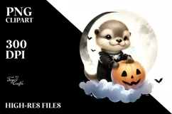 Digital Painting Baby Otter PNG Product Image 1